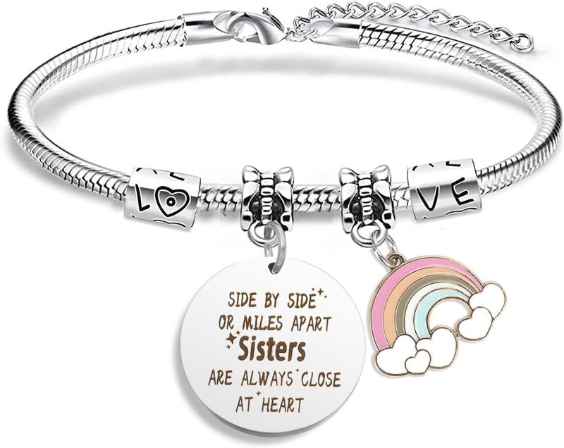 EGHTvmok Sister Birthday Gifts Christmas Mothers Day Sisters Graduation Valentines Bracelet Sunflower,Butterfly,Elephant - Image 1
